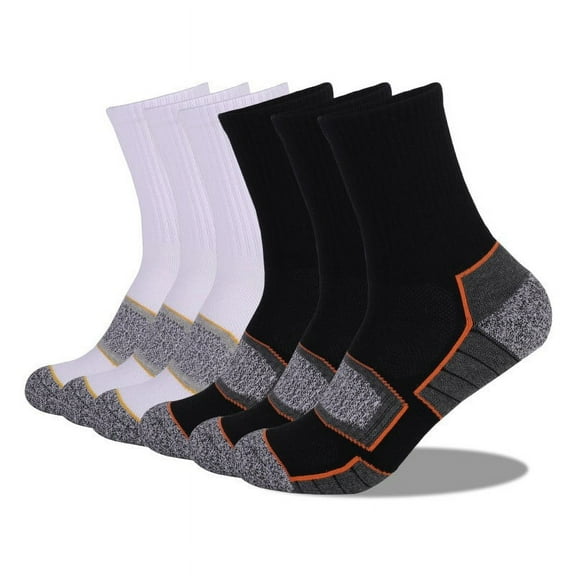 6PC Mens Crew Socks Casual Athletic Gym LightWeight Thin Socks Sport Soft Unisex Running Socks Warm Breathable Ankle Socks Men Outdoor Socks for Active Hiking Running and Sports Socks