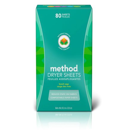 6PC Method Method 16497 Dryer Sheets, Beach Sage, Pack of 80