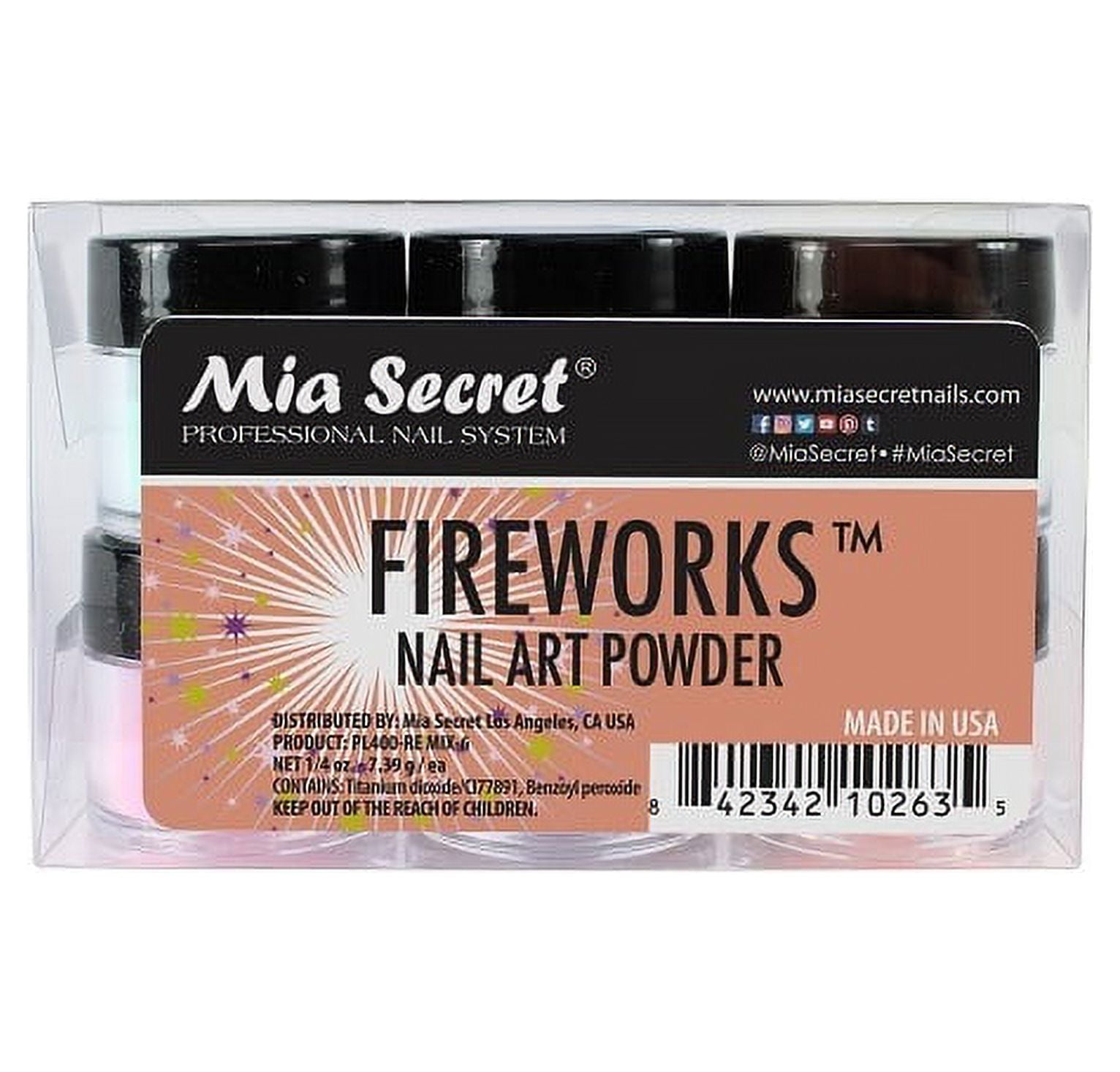 6PC Mia Secret Nail New Acrylic Art Powder New Collection Fireworks