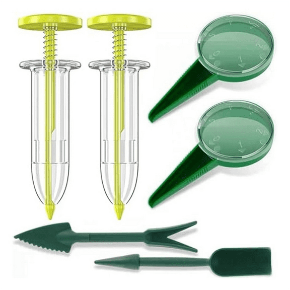 6PC Mini Seed Spreader Set,Mini Planter Tool,Seed Dispenser Manual Seedlings Dibber and Widger,Seed Sower