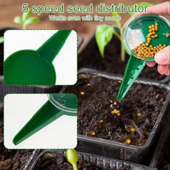 6PC Mini Seed Spreader Set,Mini Seed Planter Tool,Seed Dispenser Manual Seedlings Dibber and Widger,Seed Sower Spreader