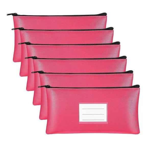 6PC Money Bags with Zipper Security Bank Deposit Bag Money Bag Receipt Holder for Cash Cosmetic Paper Money Tool D