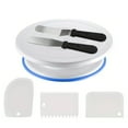 thumbnail image 1 of 6PC Non-Slip Cake Turntable Set-Rotating Cake Stand with 3 Scrapers, 2 Spatulas Icing Tools - Professional Baking Decorating Kit, 1 of 7