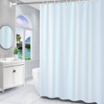 thumbnail image 1 of Plastic Shower Curtain with Hooks | Thickened Waterproof Bathroom & Toilet Partition Curtain | No Punch Holes Needed | 180x80cm (White or Black), 1 of 6