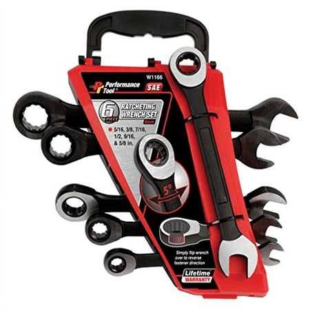 6PC SAE BLK RATCHET WRENCH SET
