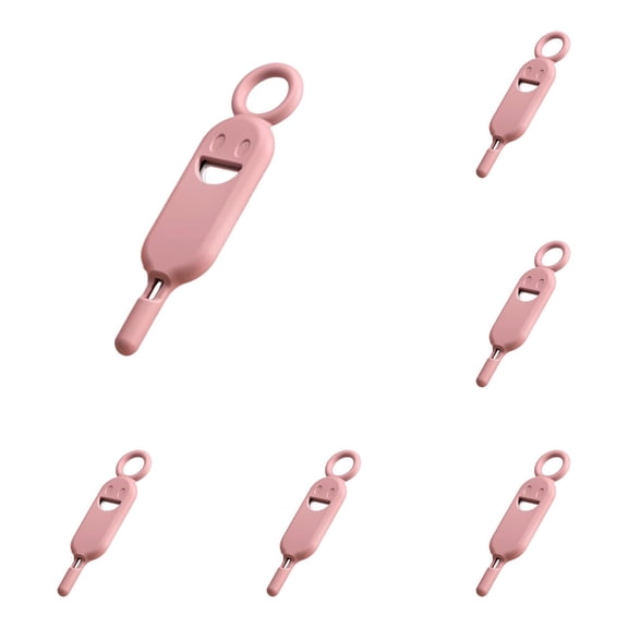 6PC SIM Card Removal Tool Set With Silicone Sleeve 6PC SIM Card Tray Opening Tool Pins Needle Opener Lightweight Portable Pins,2.2"x0.5"(Pink)