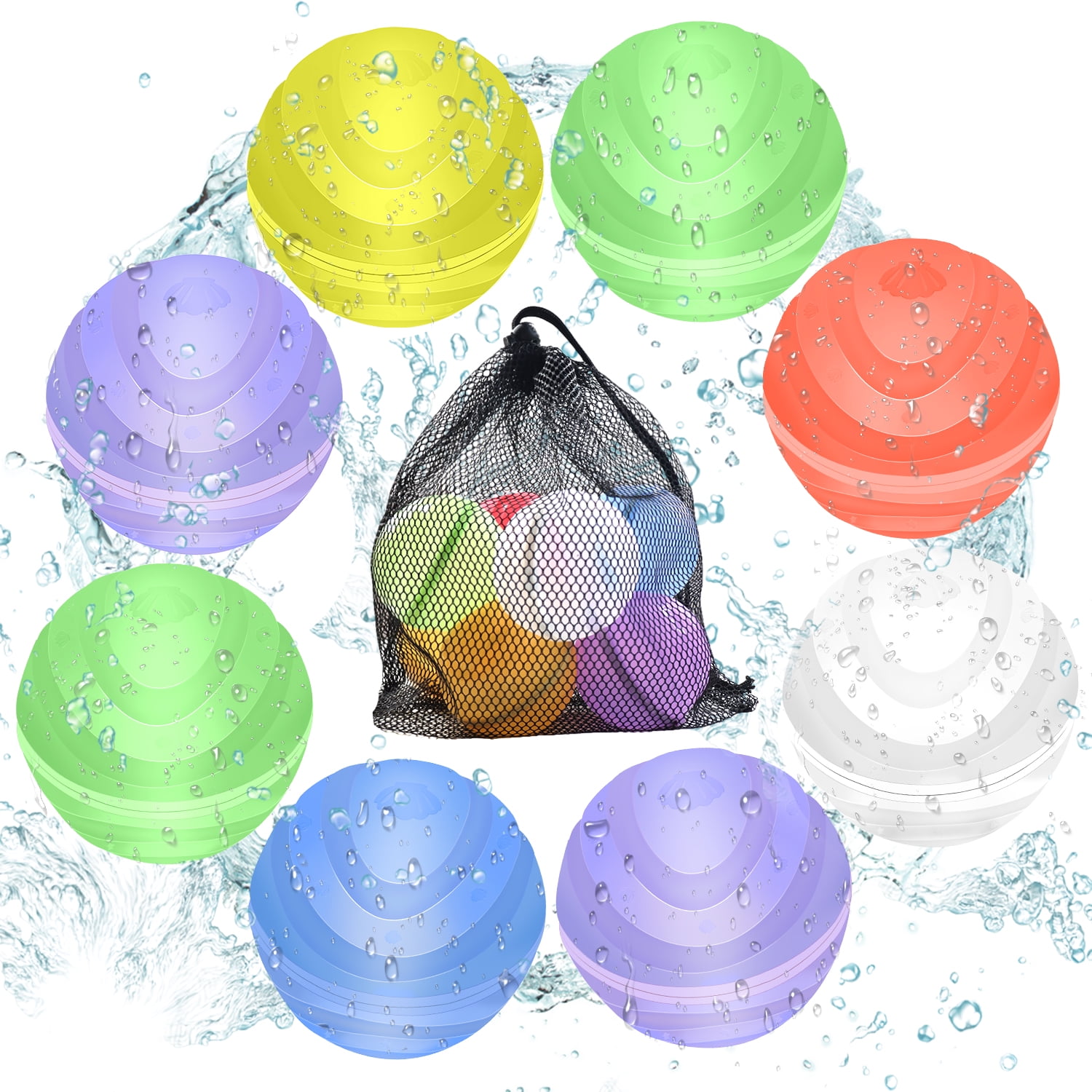 6PC Self-Sealing Water Balloons, Lidlife Rapid-Filling Self-Sealing Water Grenades