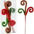 thumbnail image 1 of 6PC Set Red/Green Christmas Tree Decorations Picks Christmas Woolen Candy Curly Pick, NOGIS Christmas Tree Decorations Home Office Vase Party Ornaments (Green), 1 of 7