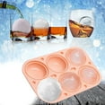 thumbnail image 1 of 6PC Silicone Ice Ball Molds - BPA-Free, Dishwasher Safe for Whiskey & Cocktails, Reusable, Space-Saving & Easy Release Design E, 1 of 5