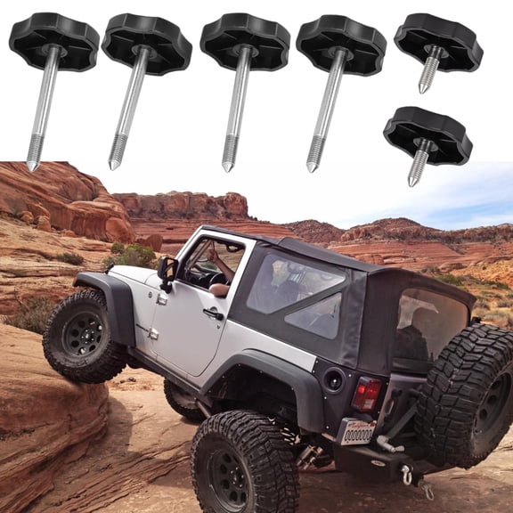 6PC Soft Top Window Frame Door Surround Knobs Kits For Jeep Wrangler JK 4Door 2007-2018