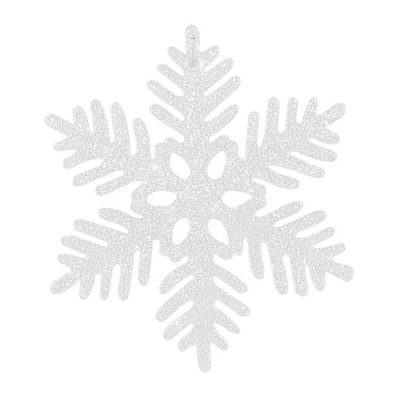 6PC Sparkly Snowflake Ornaments For Christmas Tree Plastic Flake Decor With Glitter Powder Hollow Design Hanging Decorations For Xmas Holiday Home 3.94 Inch