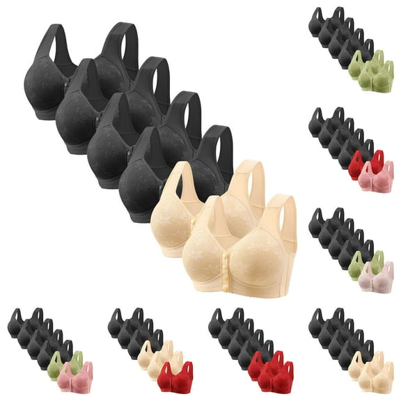 6PC Sports Bras for Women Non Steel Ring Gathered Bra With Thin Cup And Adjustable Sexy Lace Bra Underwear