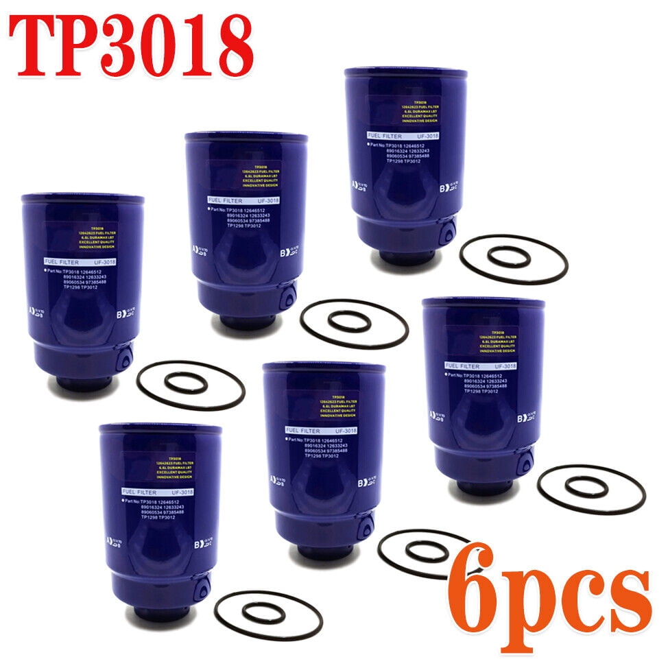 6PC TP3018 Fuel Filter For Duramax 6.6L Chevy Silverado GMC Sierra 2500HD