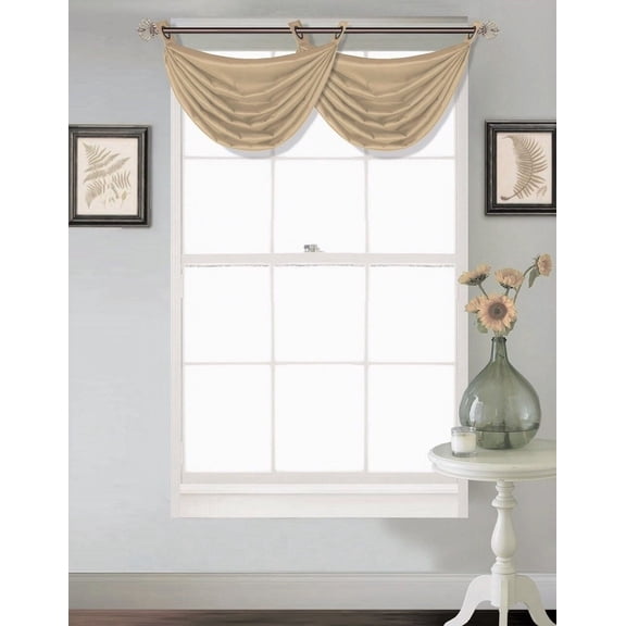 6PC WHOLESALE DEAL Faux Silk Shiny Waterfall Window Grommet Swag Valance (V24)
