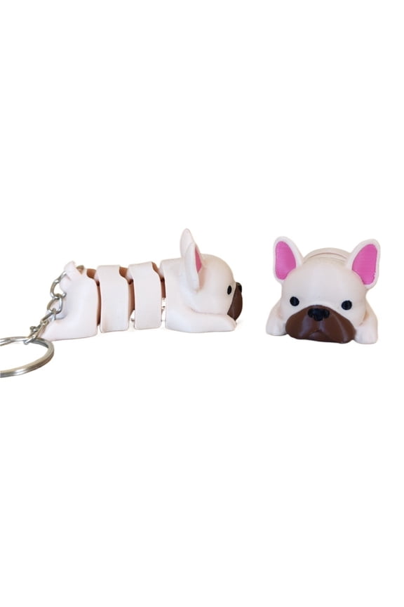 6PC cute movable pug and keychain 3D printing