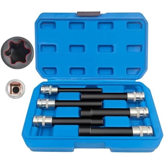 6PCS 1/2" Drive E Type Sockets Set, E10-12-14-16-18-20 Extra Long Hand Tool for Auto$$Tools & Hardware Other