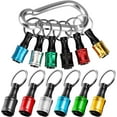 6PCS 1/4 Inch Hex Shank Screwdriver Bits Holder Extension Bar Keychain