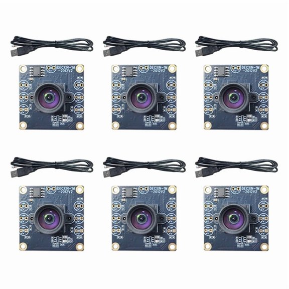 6PCS 100 Degree Camera Module 1MP OV9732 1280x720 USB Free Driver Manual Focus with 0.6 Meter Cable for WinXP/7/8/10,As Shown