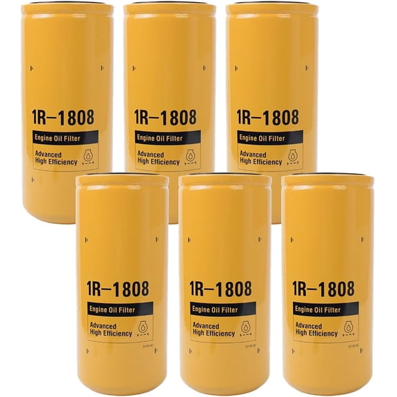6PCS 1R1808 Oil Filter Replacement for Caterpillar CAT 3406B 3408 3412C 3412 3306B Engines, Fits Excavator Truck Heavy Equipment, Replaces 275-2604