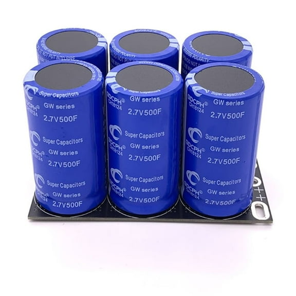 6PCS/1Set Double Row Farad Capacitor 2.7V 500F Super Farad Capacitor Module with Protective Board 16V 83F Automotive Super Farad Capacitor Module