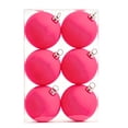 thumbnail image 1 of 6PCS 2.36Inch Pink Velvet Christmas Ball Ornaments - Flocked Shatterproof Christmas Balls Hanging Ornaments Set for Xmas Tree Holiday Wedding Party Decor, 1 of 8