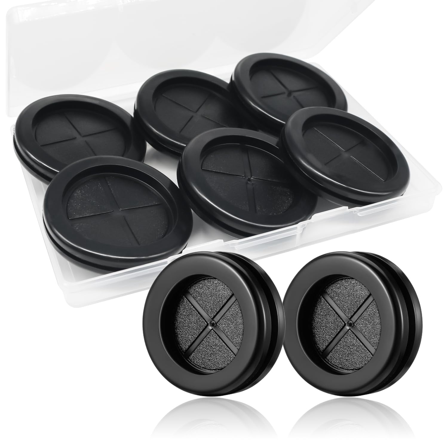 6PCS 2 i h Rubber Grommet for Wiring Double-Sided Hole Plugs Wall Grommets for Cables DD040-2