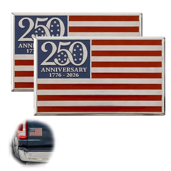 6PCS 250th Anniversary Flag Metal Emblem,3D Zinc Alloy Flag Car Decal,1776-2026 Patriotic Metal Emblem,PatriotFlag Edition3D Metals Car Decal Emblems,for Vehicles Pickup Trucks SUV RV