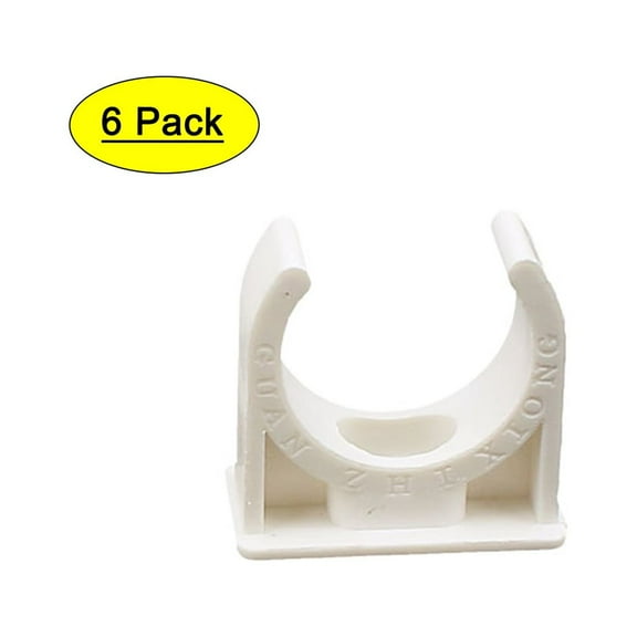 6Pcs 25mm Diameter Water Tube Pipe Hose Fitting Clamps Snap in Type Clips, White
