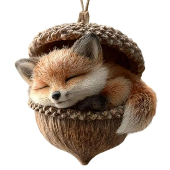 6PCS 2D Flat Acrylic Animal Christmas Tree Decorations, Cute Forest Animal Hanging Decor with Squirrel & Owl, Nature Themed Home Decor for Animal Lovers