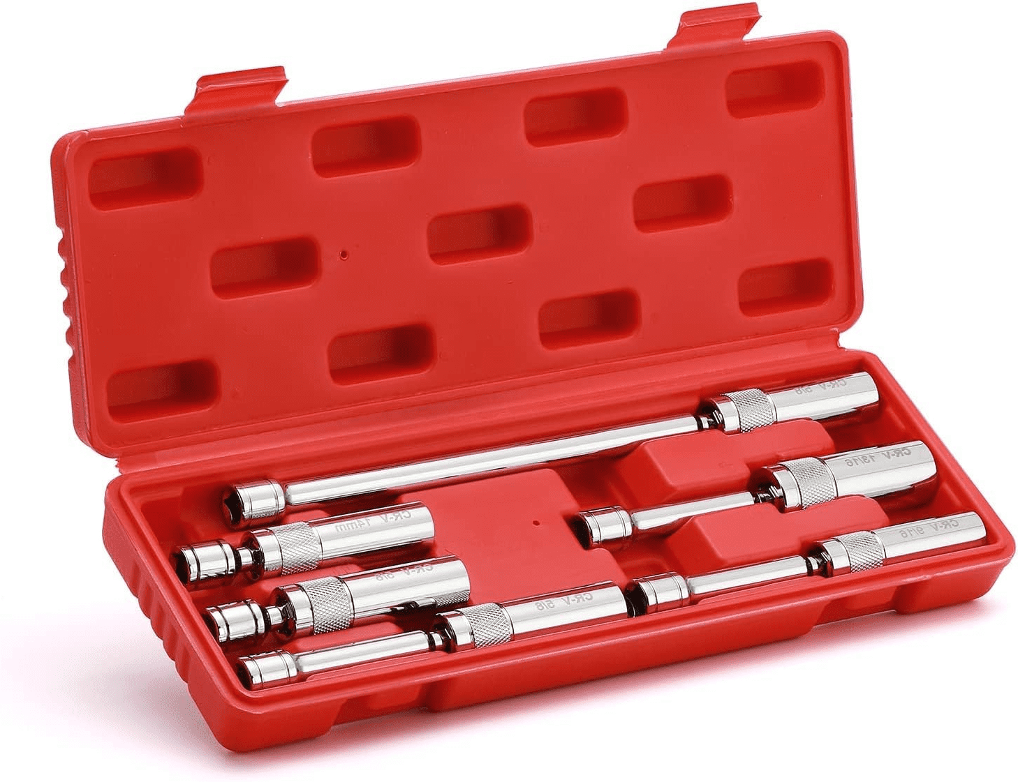 10-Piece 3/8" Drive Magnetic Spark Plug Socket Set | 6PT & 12PT With Extension Bar | Chrome Steel