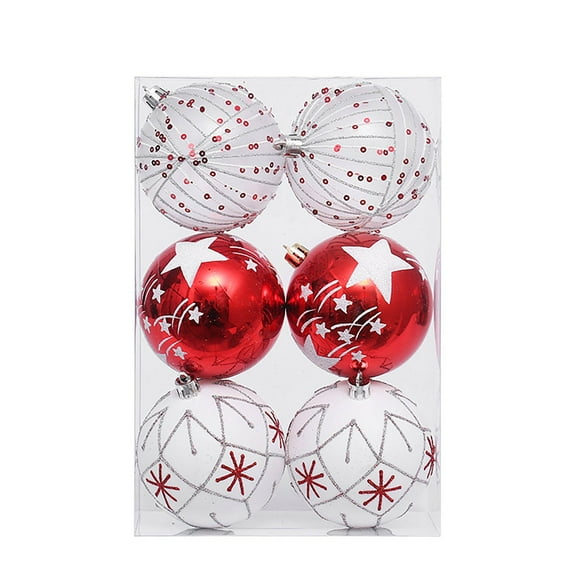 6PCS 3 Inches Large Christmas Tree Ornaments - Woodland Theme Shatterproof Hanging Balls for Fall Decor, Thanksgiving & Autumn Harvest Displays