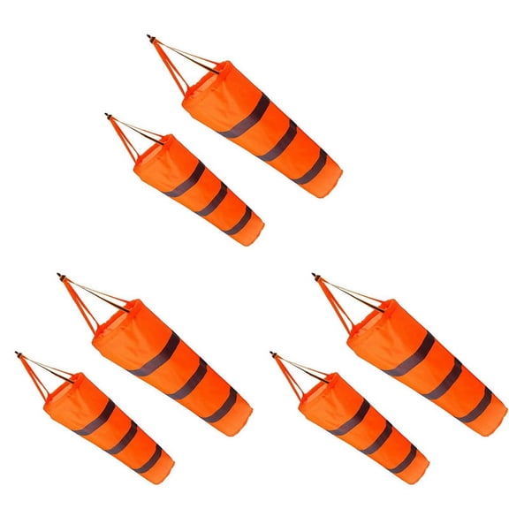 6PCS 30 Inch Windsock Wind Direction Measurement Sock Bag with Reflective Belt for Outdoors Airport Farm & Park