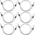 thumbnail image 1 of 6PCS 39.4 Inch Security Steel Cable 4mm Safety Cable Lock Stainless Steel Wire Clear Coated Luggage Lock Wire Rope with Double Loops Bicycle Locking Rope for Outdoor Gate Bicycle Furniture Silver, 1 of 9