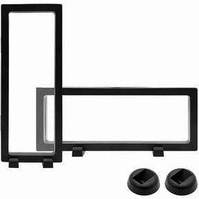 6PCS 3D Floating Frame Display Stands, Transparent Display Floating Frame Holder with Bases, Challenge Coin Holder Showcase for Jewelry, Medallions, Antique, Specimens, 3.54x3.54 Inch