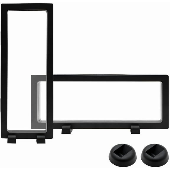 6PCS 3D Floating Frame Display Stands, Transparent Display Floating Frame Holder with Bases, Challenge Coin Holder Showcase for Jewelry, Medallions, Antique, Specimens, 3.54x3.54 Inch