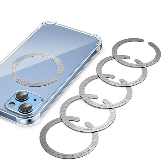 6PCS 3M Adhesive Metal Ring for Phone Case Cover, Thin Mag Safe Sticker Metallic Plate for iPhone 15 14 13 12 Pro Max Mini Sticky Ring for MagSafe Magnetic Wireless Charger Grip Holder Card Wallet