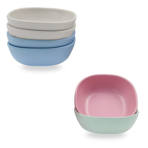 6PCS 4.5 OZ Wheat Straw Small Dessert Bowls, Stacked Pinch Bowls, Bamboo Fiber Mini Prep Bowls, Unbreakable Dipping Saucers for Side Dishes, Seasoning, Snack, Appetizer (Multicolor)