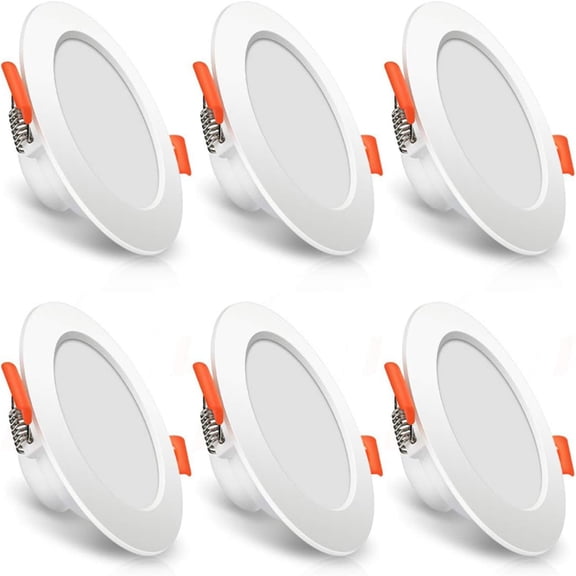 6PCS 4" Spring Ceiling Cover Plate, Recessed Light Trim Wall Mount Downlight Hole Cap Decorative Panel with Buckle Suitable for 4.9-6.1inch Round Hole Glass Ceiling Openings, White