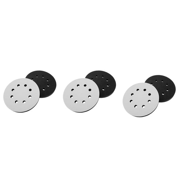 6PCS 5 Inch(125mm) 8-Hole Soft Sponge Interface Pad for Sanding Pads and Hook and Loop Sanding Discs for Uneven Surface