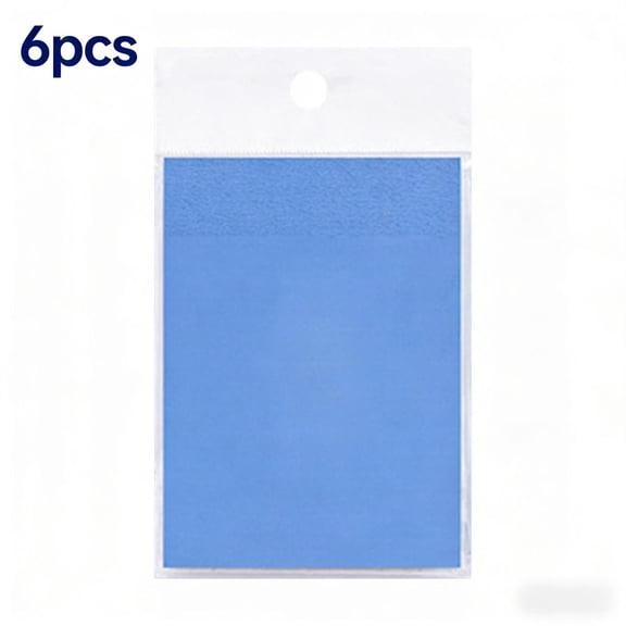 6PCS 50 Sheets Transparent PET Sticky Notes, Clear Highlighter Memo Pads for Reading & Office Organization (Dark Blue)