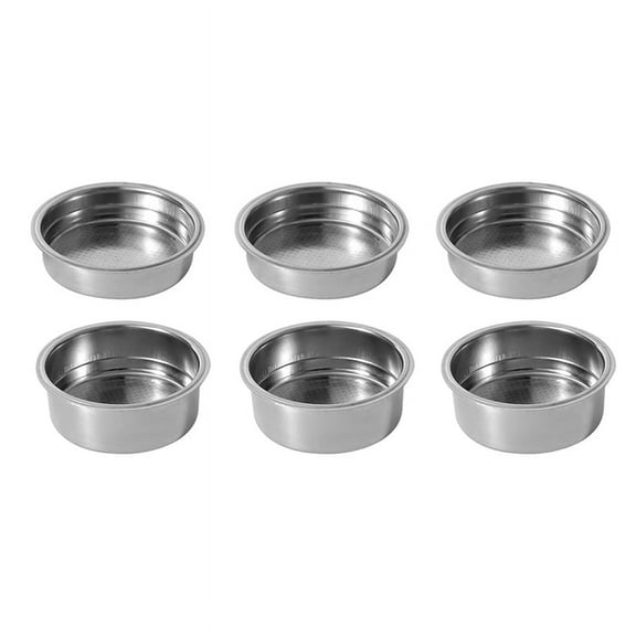 6PCS 51mm Stainless Steel Coffee Machines Pressurized Filter Basket Powder Basket Coffee Bottomless Portafilter Filter