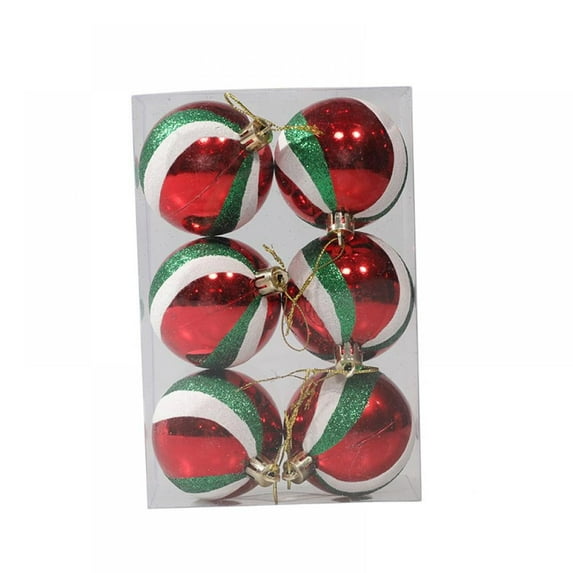 6PCS 60mm Red Green White Christmas Ball Ornaments, Christmas Hanging Ornament For Xmas Tree,shatterproof Christmas Tree Ornaments For Xmas Decoration
