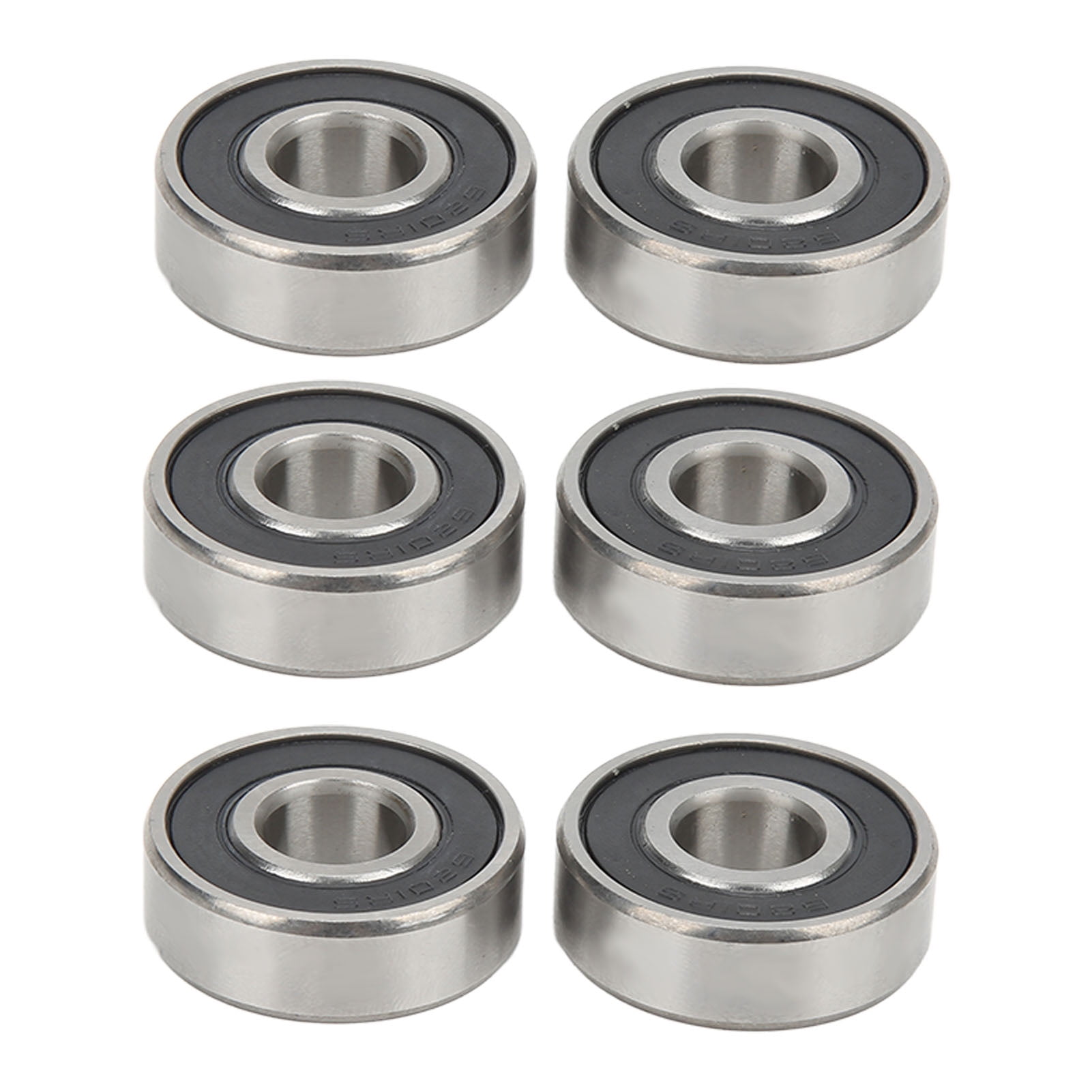 6PCS 6201 Sealed Steel Ball Bearings for Electric Motors & Tools - High-Carbon, Vehicle Compatible