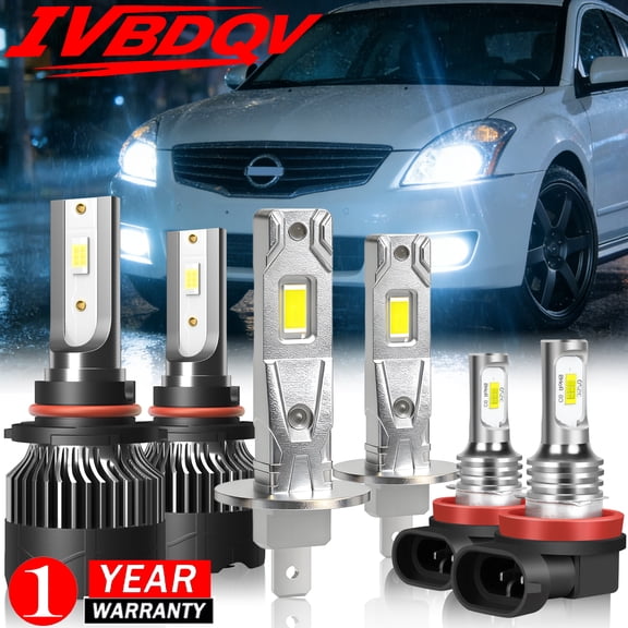 6PCS 9005 H1 H11/H8/H9 LED Headlight Fog Light Bulbs Fits Nissan Altima 2005-2006 High Performance