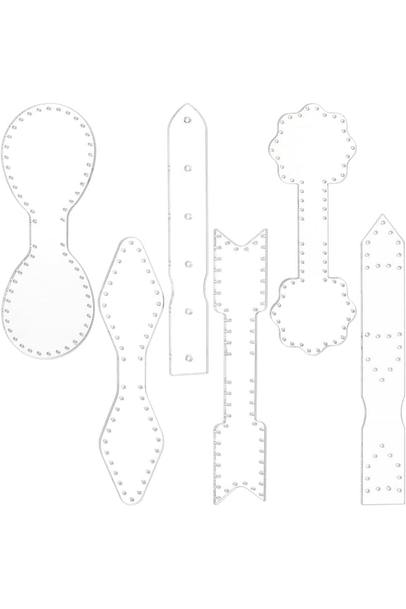 6 PCS Acrylic Leather Keychain Template DIY Leather Keychain Transparent Template Durable Leather Template for Handmade Leather Keychains Wallets or Other Leather Crafts DIY