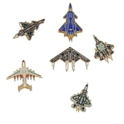 6PCS Airplane Lapel Pins Set, Military Aircraft Brooch Badges J-20, Fighter Jet, Space Shuttle, Alloy Model Pins for Flight Attendants, Pilots, Collectors, Gifts for Aviation Enthusiasts