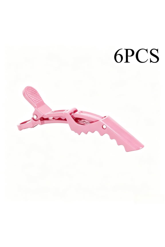 6PCS Alligator Hair Clips Hairdressing Clamps Claws Section Clips Barber Crocodile Hairpins