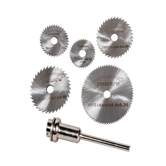 6PCS Aluminum HSS Circular Saw Disc Blade Rotary Cutter Plate For Metal Cut Tool Set