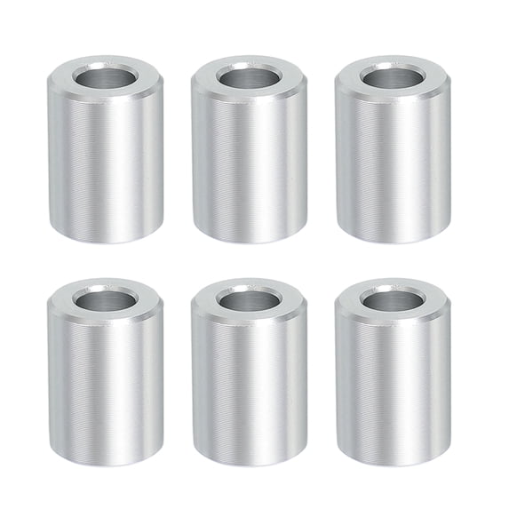 6PCS Aluminum Spacers, 1/4" x 1/2" Metal Spacers Aluminum 5/8 " L Spacer Screw Standoff Round Unthreaded Standoff Bushing for 1/4inch Screw Bolts, Black Silver