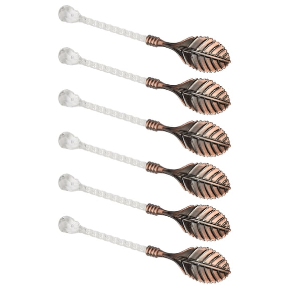 6PCS Antique Mixing Spoons Crystal Handle Zincs Alloy Stirrirs Kitchen Tool Utensils For Ice Cream Coffee Stirring
